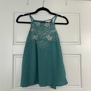 Teal spaghetti strap flowy tank top